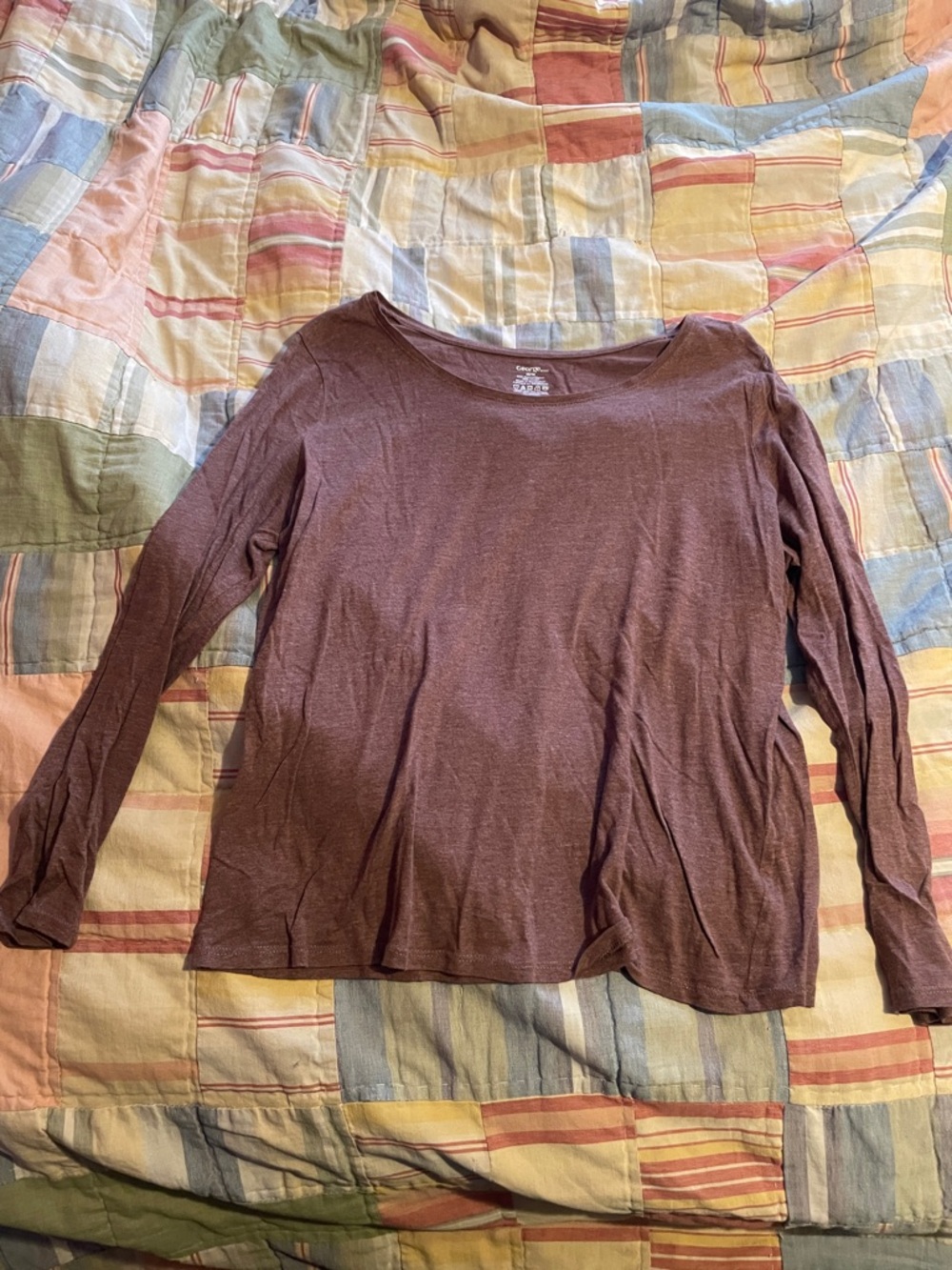 George Women's Long Sleeve Boatneck Top - Mauve Brown